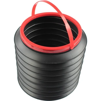 

22cm x 18cm Black Multifunctional ic Car Container Barrel Trash Bin Foldable Storage Bucket