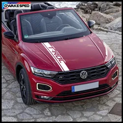 Sport Stripes Car Hood Bonnet Sticker For Volkswagen-VW T-ROC R line Auto Engine Cover Decor Vinyl Decals (4)_副本