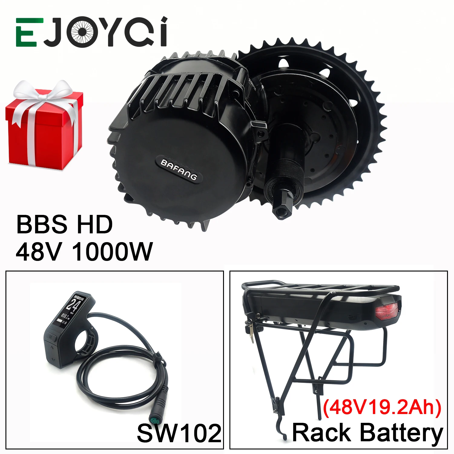 

Bafang 8Fun 48V 1000W 19.2Ah Li-ion Battery BBSHD Light 52T Chainwheel Color display Ebike Mid Drive Motor Conversion Kit
