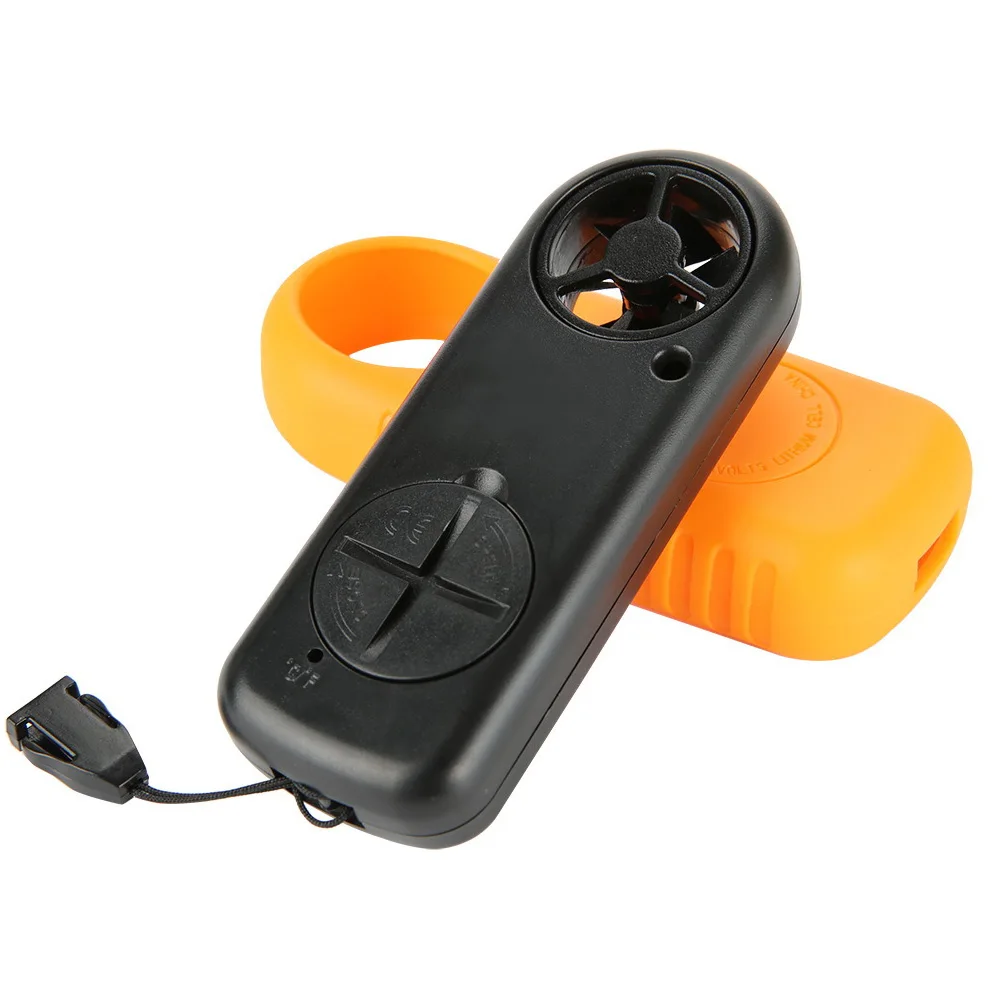 GM816 Mini LCD Display Measurement Neck Strap Pocket Thermometer Digital Anemometer ABS Air Flow Temperature Tester Handheld