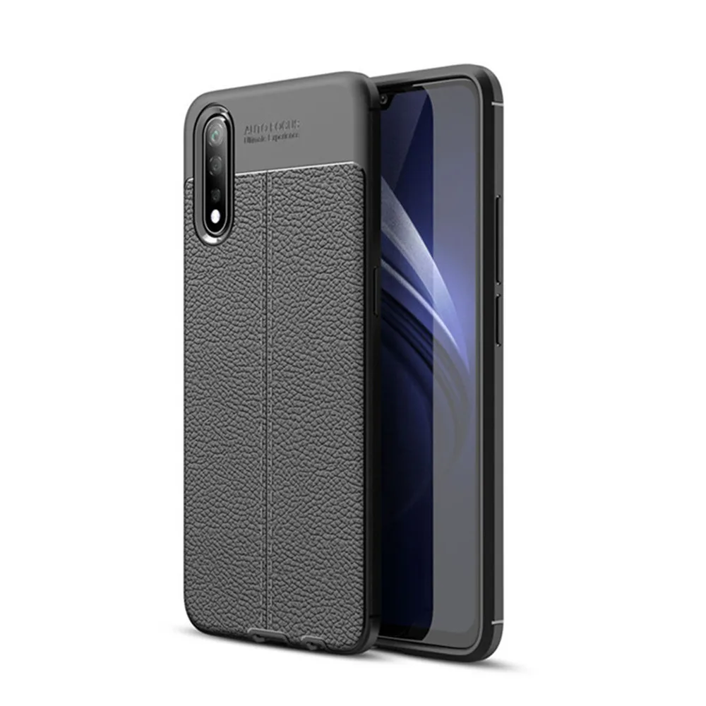 

For Vivo V17 Neo Case 6.38 inch Luxury Litchi Striae Full Soft Silicone Cover Case For BBK vivo V17 Neo V 17 V17Neo Phone Cases
