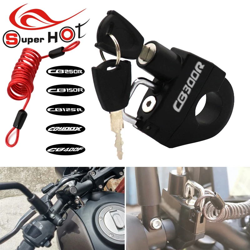Противоугонный замок на шлем для HONDA CB300R CB250R CB150R CB125R CB400X CB400F CB 300R 400X 400F 150R 125R 250R |