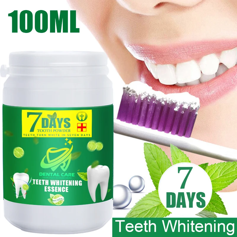 Tooth whitening tooth powder 100g, remove smoke stains, coffee stains, tea stains, freshen bad breath, oral hygiene, dental care