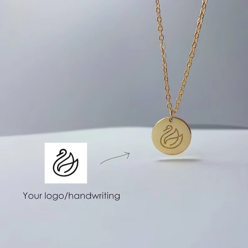 Customize Name Words Photo Custom Necklace Personalized Handwriting Engraving Pendant Choker Jewelry Mother's Day Best Gift