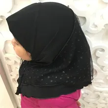 Мусульманский Хиджаб унисекс дети платок кружева Головные уборы для детей молодой Amira