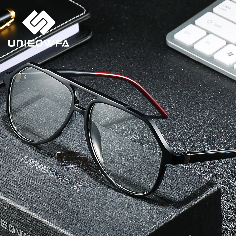 Beste Clear Optische Glazen Voor Mannen Frame Transparante Bijziendheid Graden Brillen Frame TR90 Recept Brillen Frame Pilot Bril