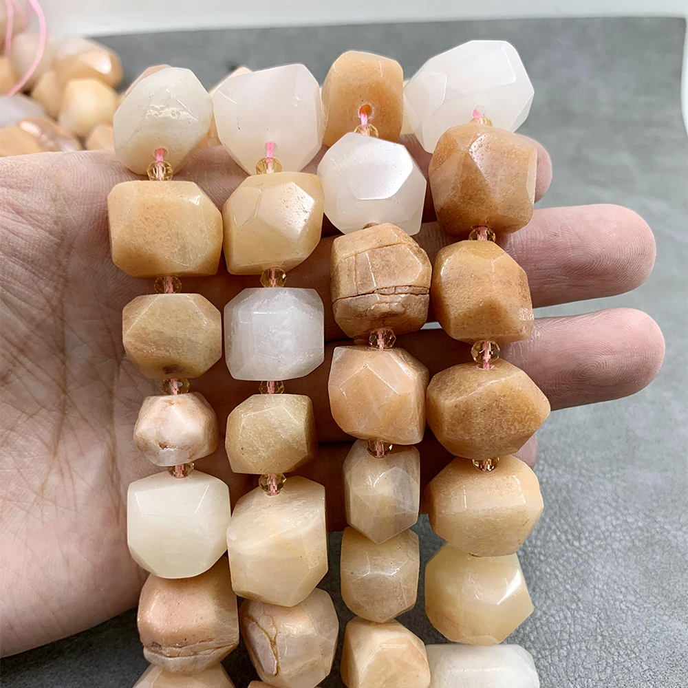 Natural Sunstone Faceted Gem stones Rondelle Nugget Freeform Loose Beads | Украшения и аксессуары