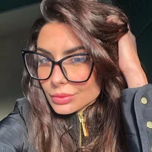 Винтажные прозрачные оправа для очков в стиле кошачьи глаза для женщин, сплав, большие квадратные очки, женские модные прозрачные очки Oculos Feminino