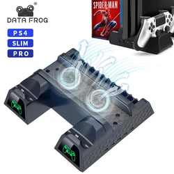 Data Frog Vertical Stand for PS4/PS4 Slim/PS4 Pro Dual Controller Charger Cooling Fan LED Display for PlayStation 4 Accessories Data Frog Vertical Stand for PS4/PS4 Slim/PS4 Pro Dual Controller Charger Cooling Fan LED Display for PlayStation 4 Accessories