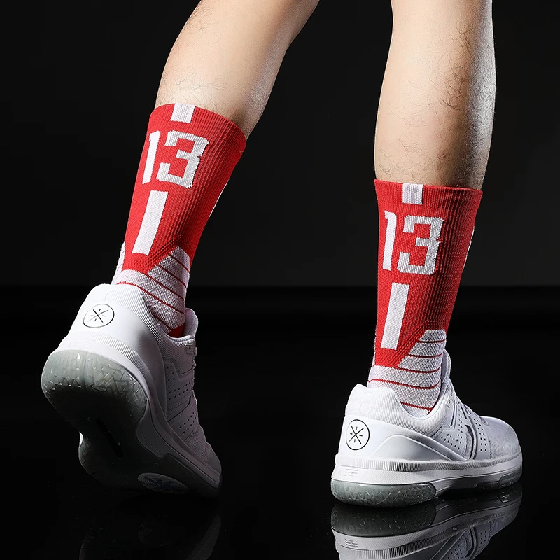 No13 JHD Harden Sper13 S13 Basketball Player Thick Sport Crew Towel Socks Digital Number Texas Houston Team Thirteen Arrow 2021 | Мужская