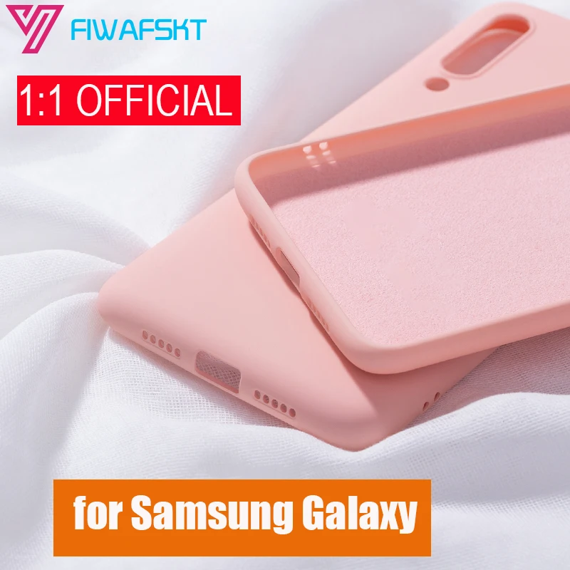 Оригинальный чехол из жидкого силикона для samsung Galaxy A10 A20 A20e A30 A40 A50 A70 M20 S8 S9 S10 Note 8 9 10