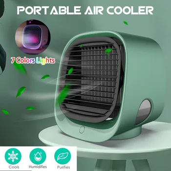 

Portable Air Conditioner Multi-function Humidifier Purifier USB Mini Desktop Air Cooler Fan with Water Tank Home 5V