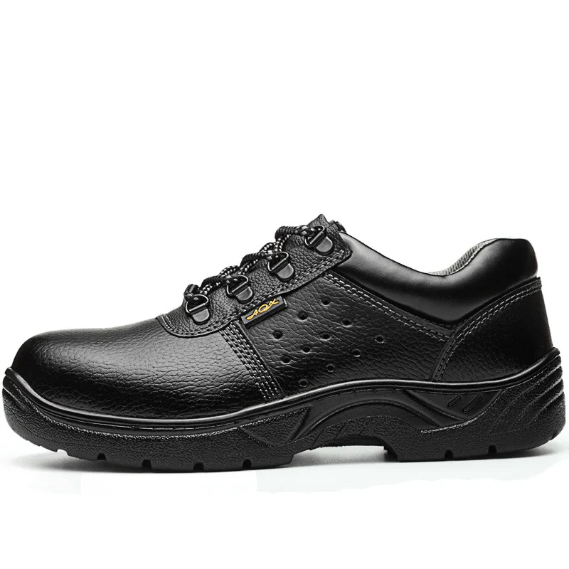 men leisure breathable steel toe covers working safety shoes worker tooling security shoe summer soft leather safe boots protect