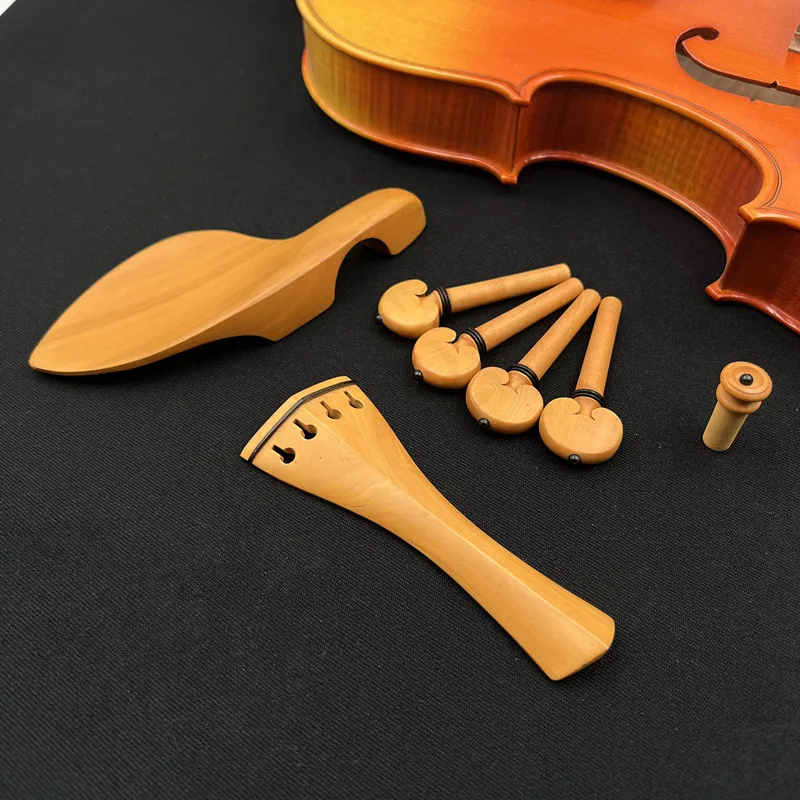 

1set High quality viola boxwood accessories parts fittings,Tailpiece+Tuning pegs+Endpins+Chin rest/Chin Holder