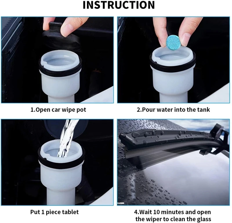 20/40/60Pcs Solid Cleaner Car Windscreen Wiper Effervescent Tablets Glass Toilet Cleaning Car Accessories