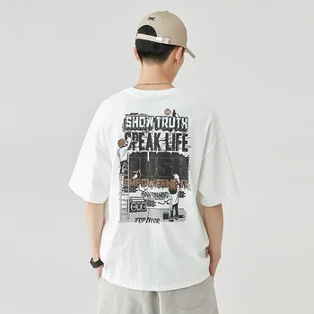 

Summer Mens White T Shirt Hip Hop Korean Style Streetwear Funny Graphic Large T Shirt Homens Tshirt Clothing T-Shirts DB60DX