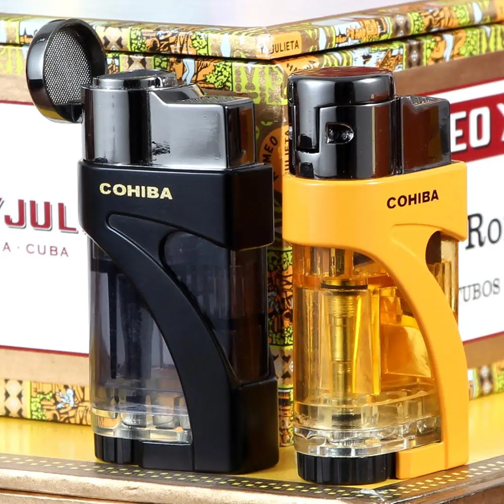 Гаджеты COHIBA зажигалка для сигар пластиковая металлическая ветрозащитная фонарь