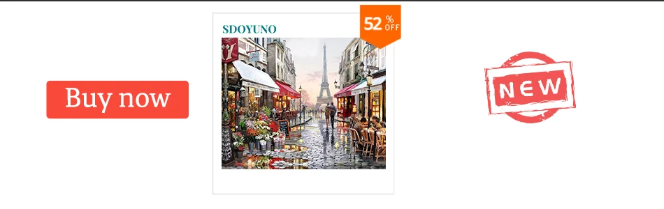 SDOYUNO DIY Frame Painting By Numbers Wooden Frame 40x50cm 50x65cm 60x75cm Combination Unique Gift Wall Art Picture Artworks