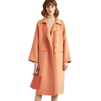 

Autumn Cashmere Black Yellow Wool Long Coats Trench Womens Winter Jackets Ladies Oversized Outerwear Overcoat Woolen Coat Woman