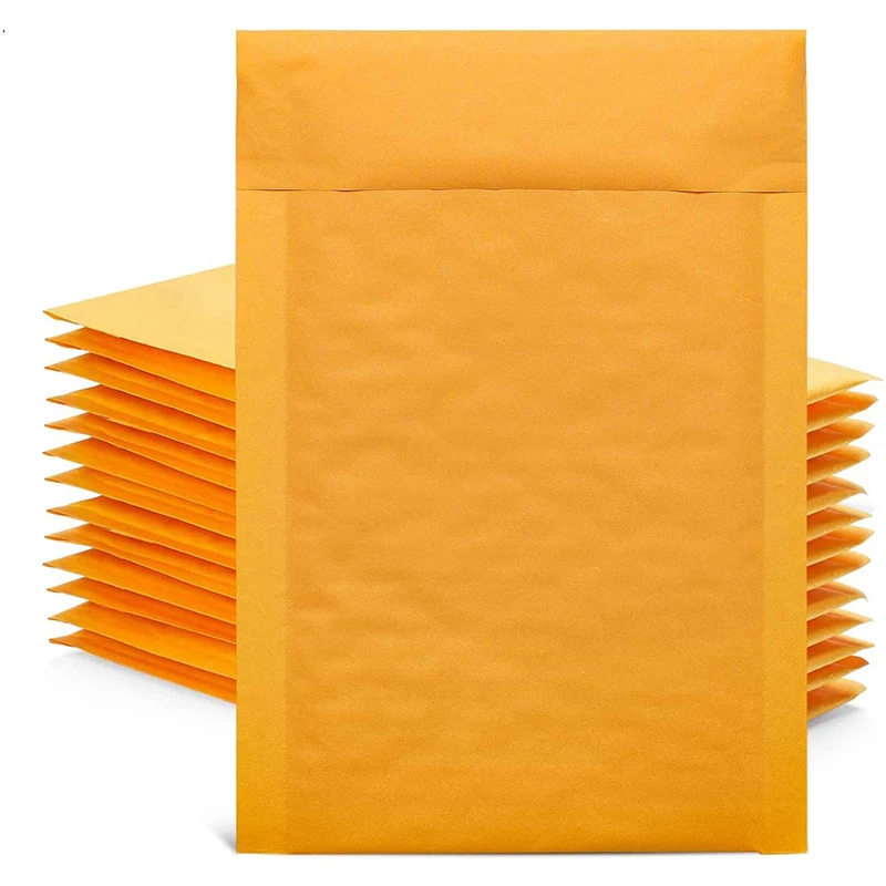 Bolsa de sobre de burbujas de papel para manualidades, autoselladas bolsas de correo, sobres acolchados, accesorios de joyería, embalaje, 10 unids/lote