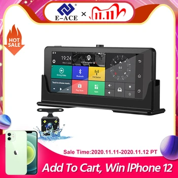 

E-ACE Car Dvrs 7 Inch 4G Android Dash Cameras Dual Lens GPS Navigator ADAS Full HD 1080P Dash Cam Auto Video Registrar Recorde