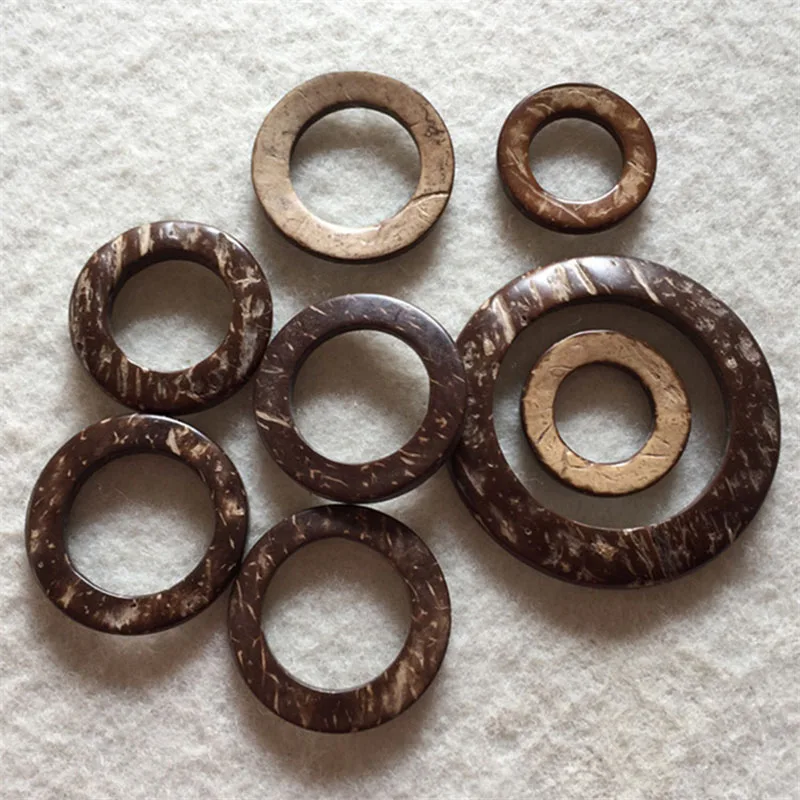 Meetee, 50 шт., ID17-50mm, натуральный кокосовый шарф с пряжками, деревянный шарф с круглым кольцом, пояс, круглые пуговицы, сделай сам, Швейные сумки, аксессуары для одежды - Цвет: Natural