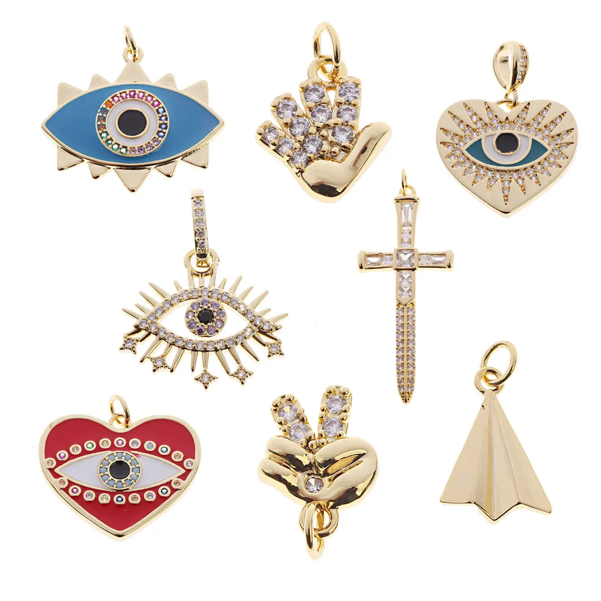 

Butterfly Pendant Charms for Jewelry Making Supplies Gold Snake Heart Evil Blue Eye Deisign Charm Diy Earring Bracelet Necklace