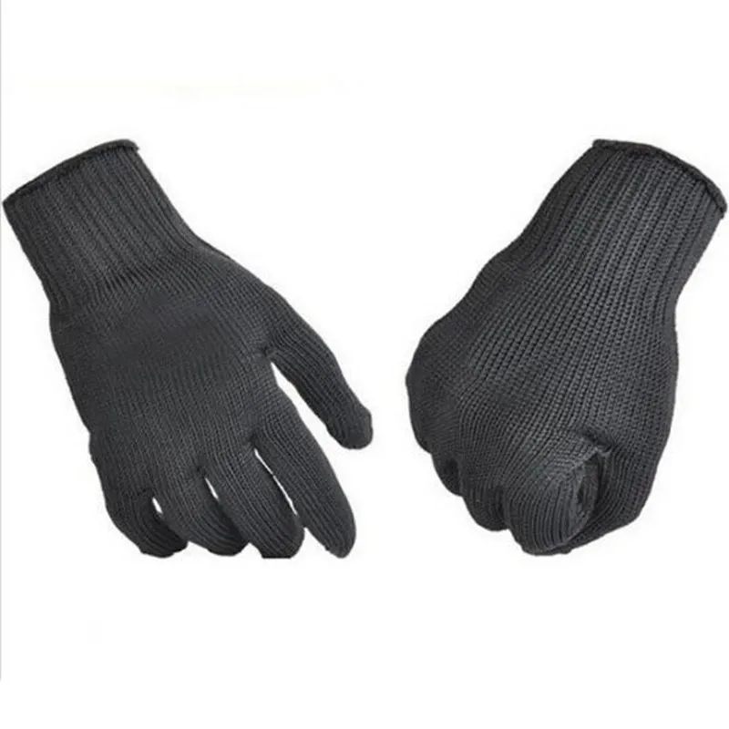Anti Cut Gloves Protective Gloves Safety Gloves Black Level 5 Anti-cut Glove Safety Cut Proof Stab Resistant Wire Metal Work Gloves Garden Kitchen Household Safety Gloves