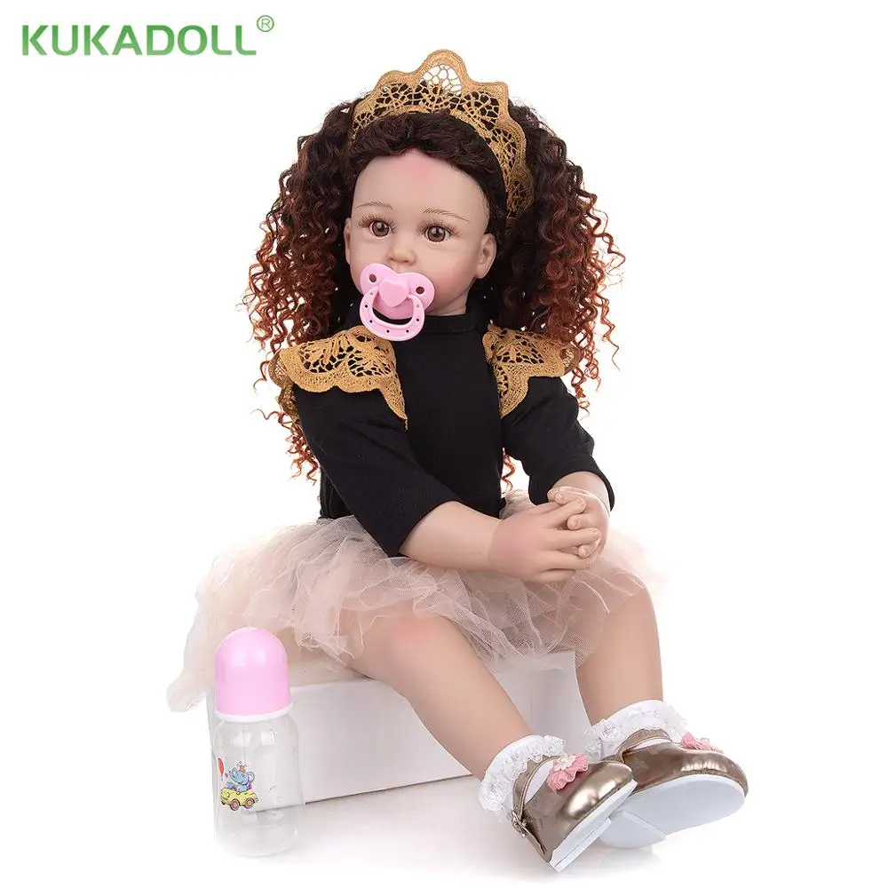 Кукла реборн KUKADOLL 60 см мягкая на ощупь Кукла-младенец кукла новорожденная