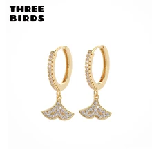 Новые трендовые серьги-гвоздики с кубическим цирконием хвост дельфина модные золотые серебряные серьги с маленькими животными для женщин девушек ювелирные изделия