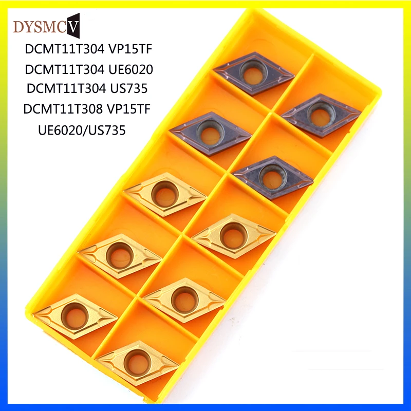 

10pcs DCMT11T308 DCMT11T304 VP15TF UE6020 US735 Carbide Blade Internal Turning Milling Cutter CNC Tool Lathe Tool DCMT11T308