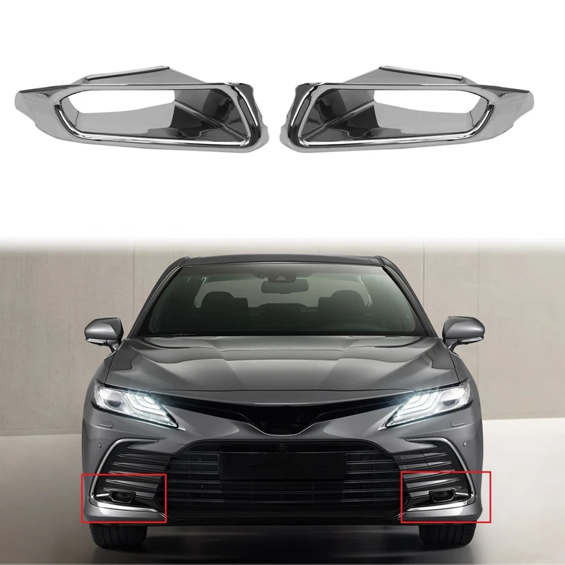 Для Toyota Camry 2021 ABS Хромированная передняя противотуманная фара крышка фонаря