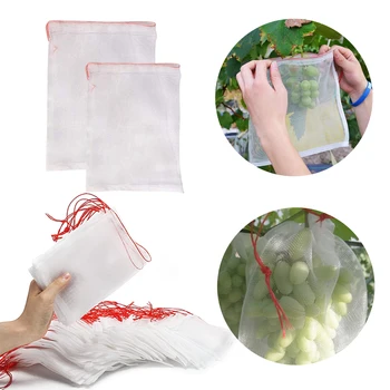 

50 Pcs Vegetable Protection Garden Netting Bags Fruit Multipurpose Soft Insect Proof Easy Installation Pest Control Nylon Mesh
