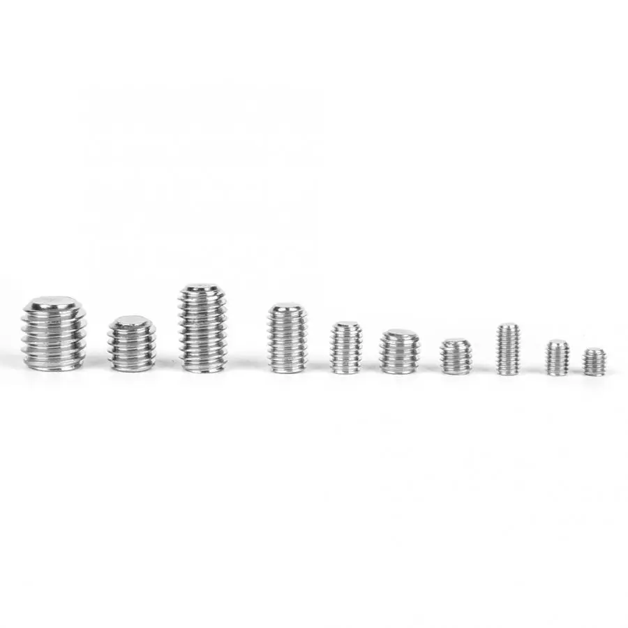 245Pcs Headless Set Screws Set Stainless Steel Hex Socket Concave End Fasteners Grub Screws