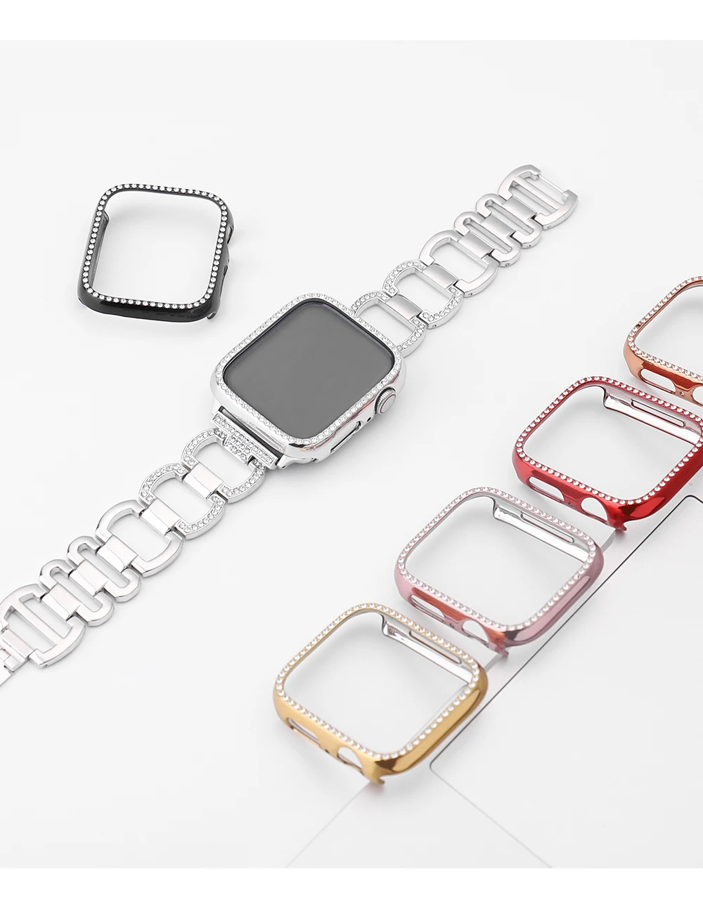 Шикарный бампер для Apple watch, чехол для Apple watch 4, 5, 44 мм, 40 мм, 42 мм, 38 мм, Алмазный защитный чехол iWatch 5, 4, 3, 2, 1, аксессуары