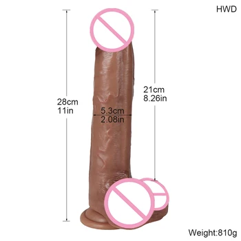 8.26 Inch XXL Realistic Dildo With Powerful Suction Cup Realistic Penis Sex Toy Flexible G-spot Dildo Soft Curved Shaft And Ball 2