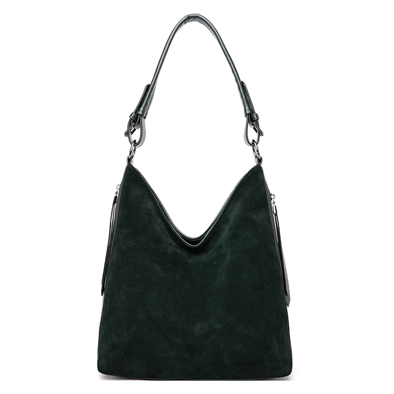 Новые Элегантные женские замшевые ручные сумки, роскошные женские сумки, дизайнерские высококачественные кожаные сумки через плечо для женщин - Цвет: Green