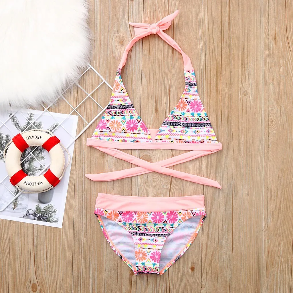 Лидер продаж года; Модные Детские бикини для девочек; пляжный купальник с цветочным принтом+ шорты; купальный комплект; одежда для детей и мам; Прямая