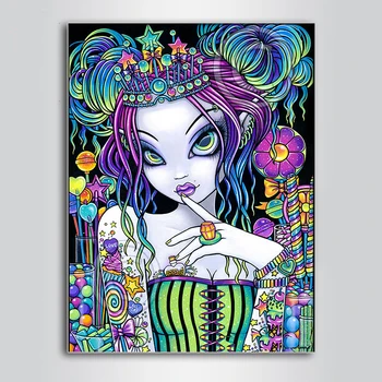 

New DIY Diamond painting Cartoon girl picture Full Square/Round Diamond Embroidered 5D Cross Stitch Gift Home Decor