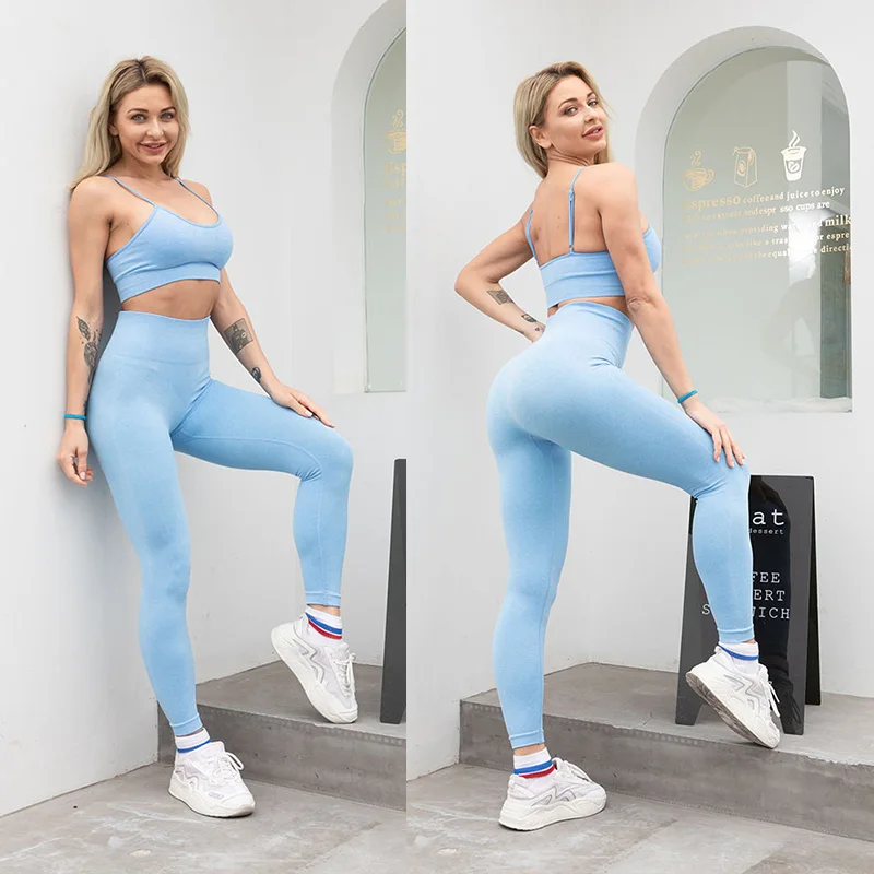 Women Yoga Set Seamless Fitness Suit Gym Clothing Shorts Workout Crop Top Sport Shirt Solid Pant High Waist Leggings Running Bra