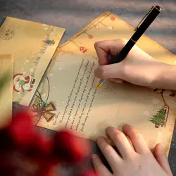 Papier à lettres Vintage marron, enveloppe d'invitation de fête de mariage, carte d'invitation de noël à faire soi même, Greeti A1t5 