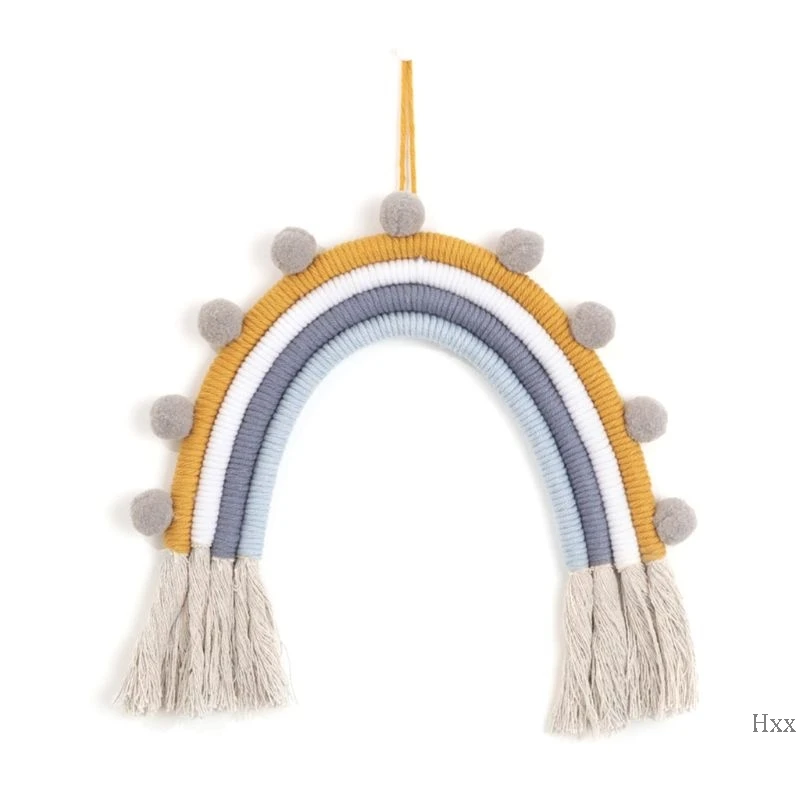 Baby Photo Props Nordic Home Weaving Color Pendant Rainbow Hand-woven Hanging D08C - Цвет: 7
