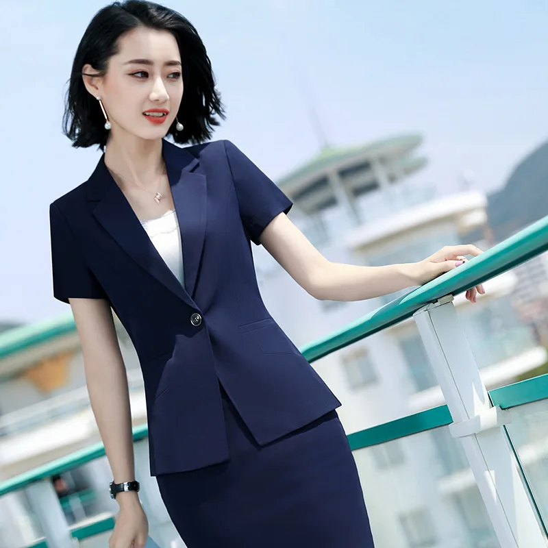 Woman Short Sleeve Suit Jacket Office 