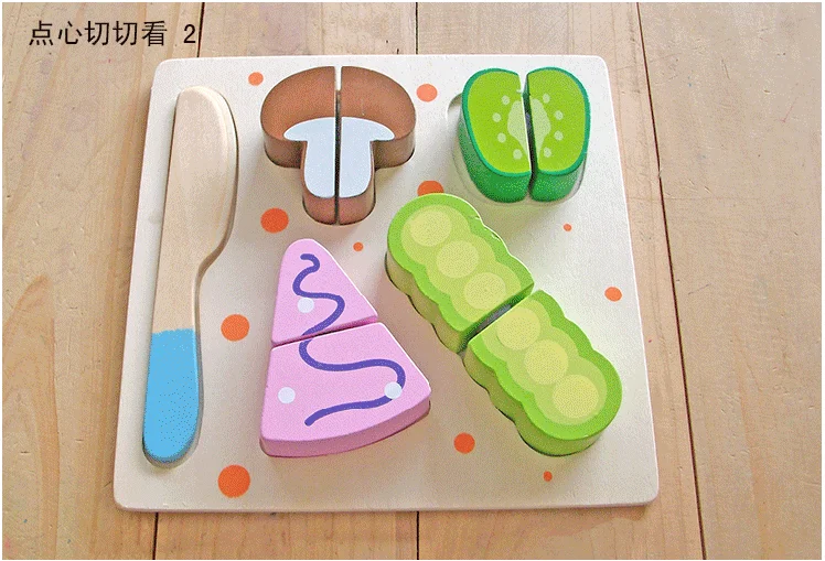 Новые продукты Оригинальная деревянная резка фрукты овощи торт резка дети игровой дом игрушки