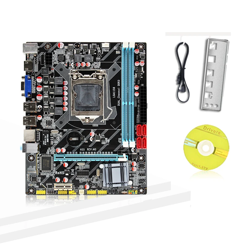 H55 motherboard new LGA1156 REV M3 DDR3 supports I3 I5 I7 CPU motherboard PCI Express USB 1