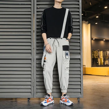 

Reflective Hip Hop Pants Male Streetwear Jogger High Quality Overalls Pants Multi-Pocket 2020 Spring New Design Men Pants