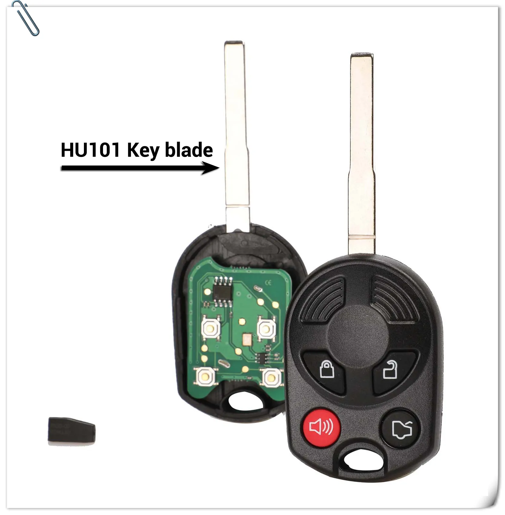 Чехол для дистанционного ключа jingyuqin Fob 4 кнопки для Ford Escape Focus Lincoln Mazda Mercury OUCD6000022 315 МГц передатчик ID63 80bit