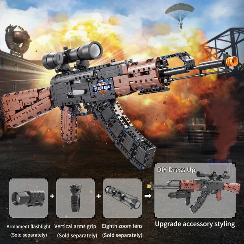 

SWAT Military WW2 Weapon Riffle Gun AK47 Building Blocks Models Compatible Legoing Technic Pistol Gun Bricks Toys For Kids Gift
