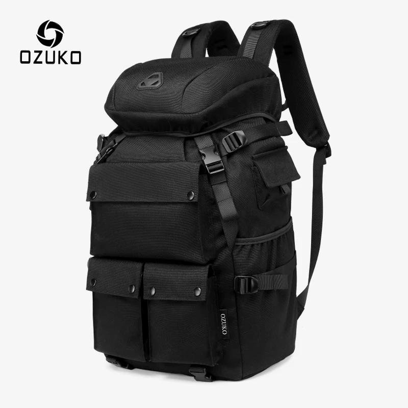 Ozuko Large Capacity Men Backpack Fashion Outdoor Travel Bags Laptop Waterproof Bagpack Multi