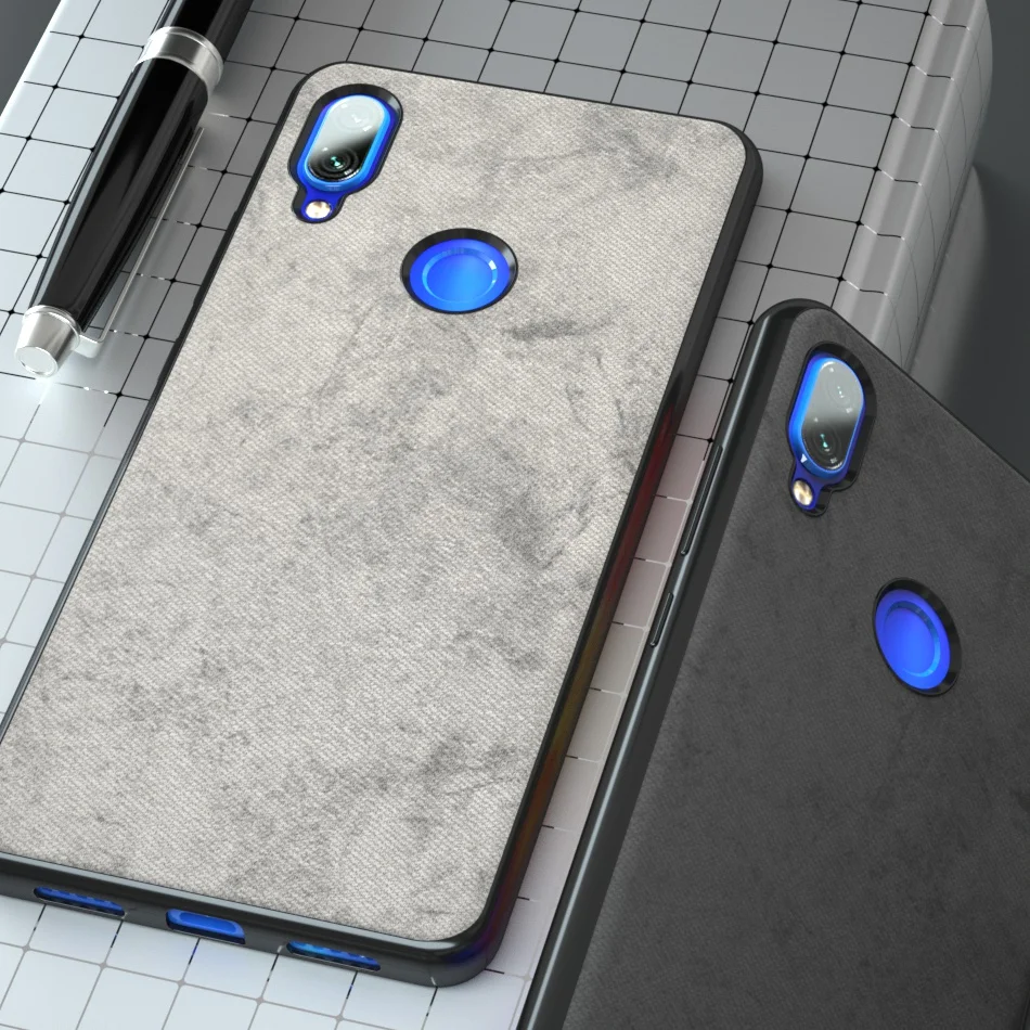 Тканевый чехол для Xiaomi Redmi Note 8 Pro противоударный джинсовый Мягкий силиконовый Mi 9 7